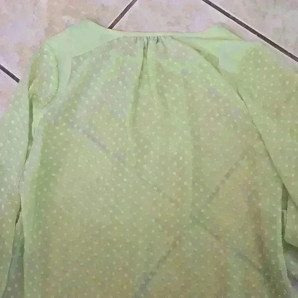 The‎ Limited Polka Dot Sheer Shirt Green/Mint Black - Picture 5 of 5